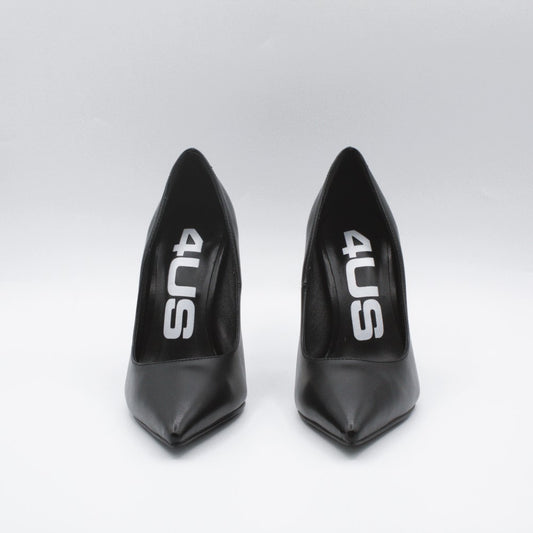 4US decolletè pelle tacco oro