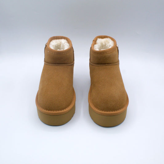 4US stivaletto scamosciato e pelliccia