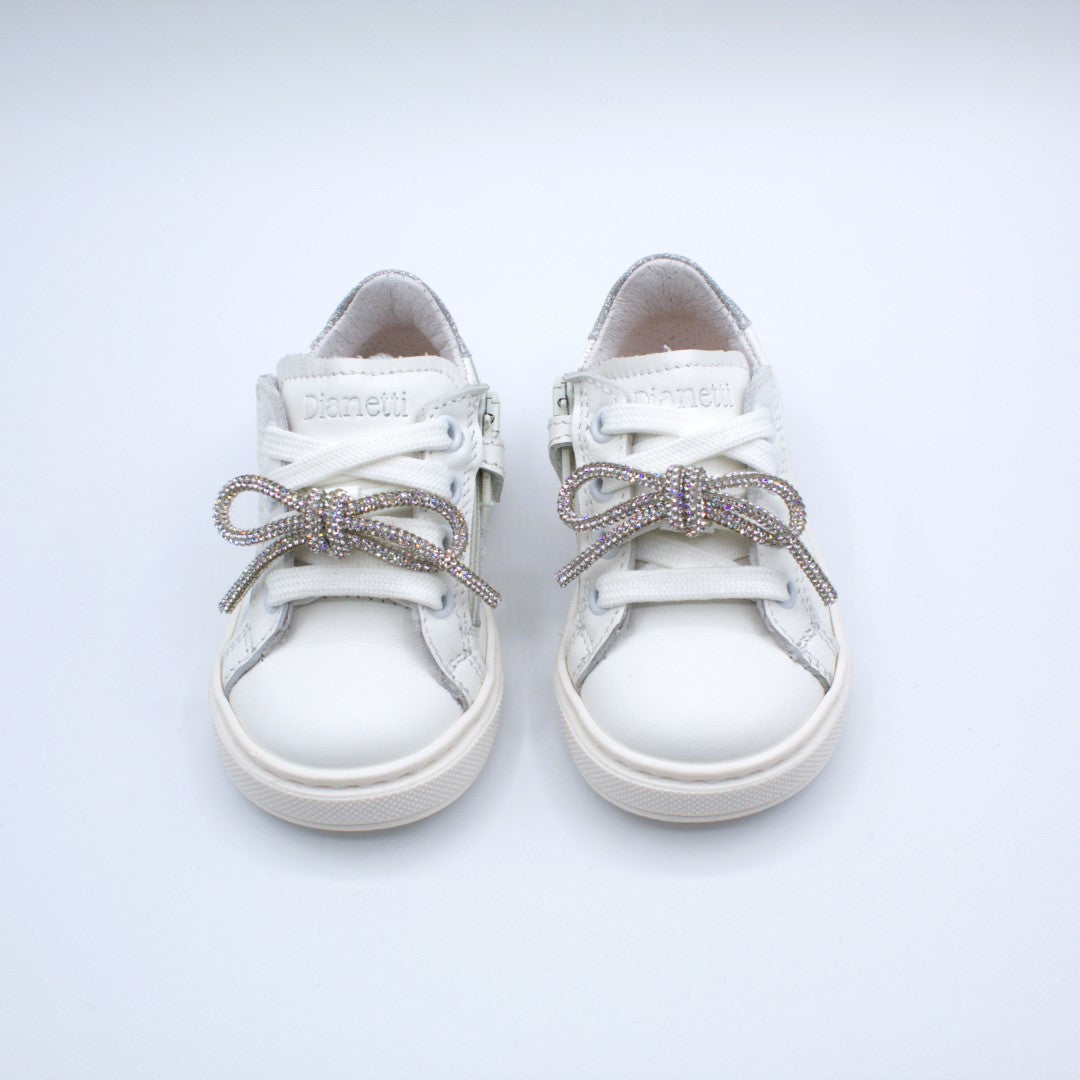 Dianetti sneakers fiocco gioiello argento