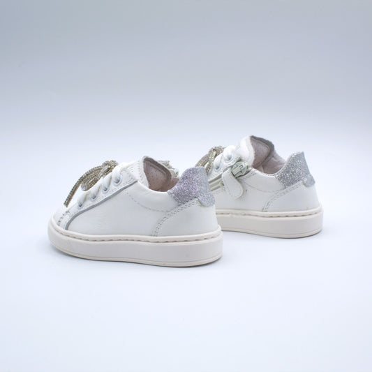 Dianetti sneakers fiocco gioiello argento