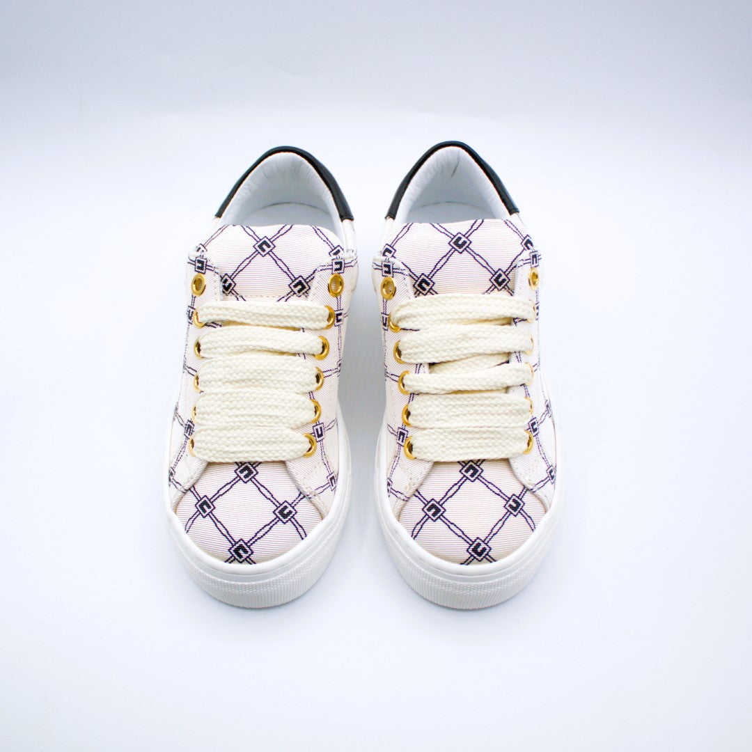 Elisabetta Franchi sneakers quadri nero e burro