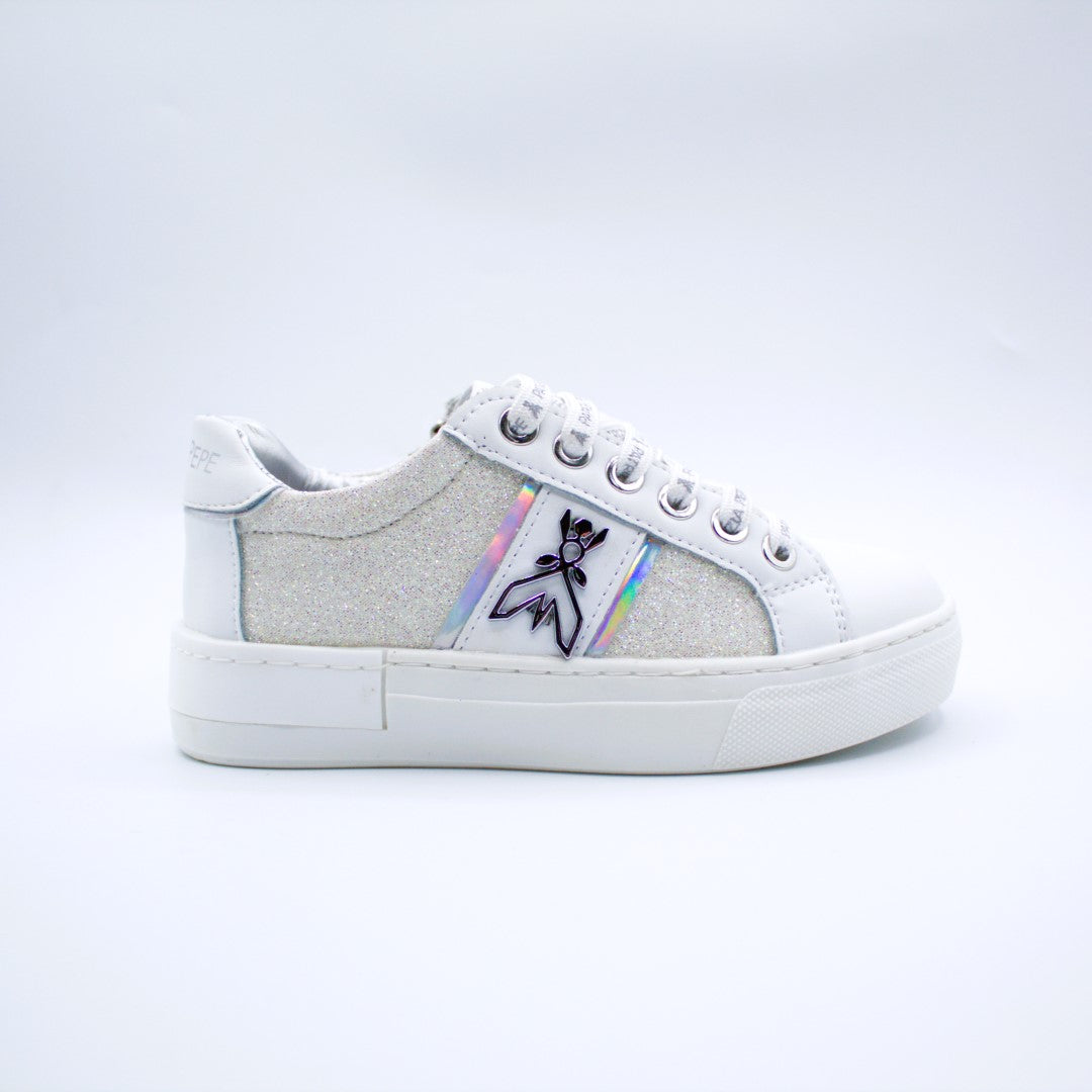 Patrizia Pepe sneakers flyglietter argento