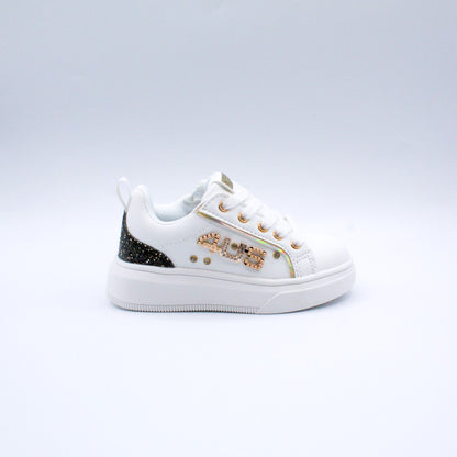 4US sneakers glitter oro lacci e cerniera