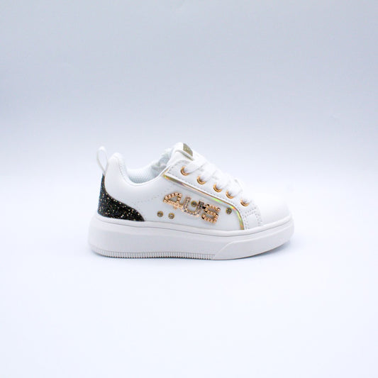 4US sneakers glitter oro lacci e cerniera