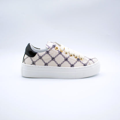 Elisabetta Franchi sneakers quadri nero e burro